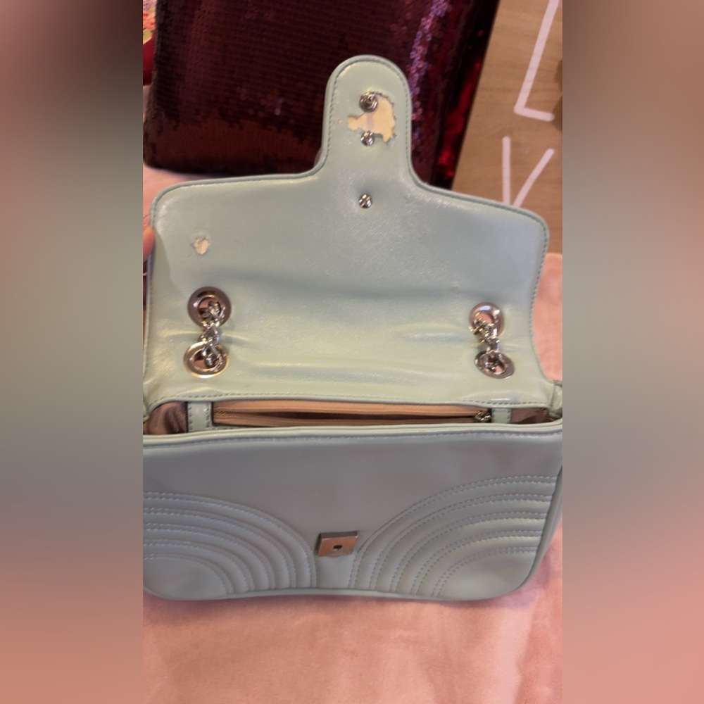 GUCCI pre-loved GG Marmont Matelasse medium purse mint green - Picture 4 of 7